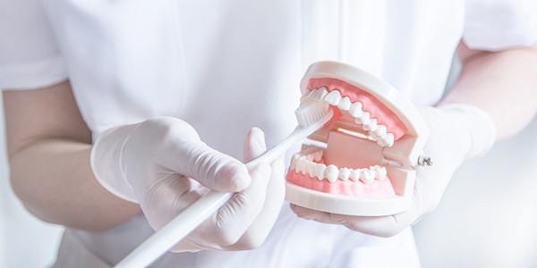 歯科衛生士の歯磨き指導の様子